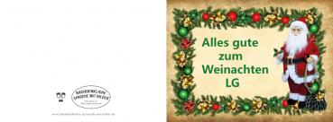 Grußkarte "Weihnachten - Alles gute zum Weinachten"  gefalzt auf DIN A6 quer Format: 296 x 105