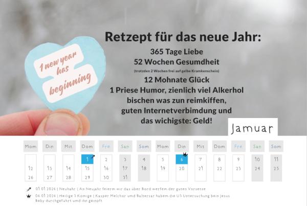 NEU! Tischkalender 2026 - Handsigniert!