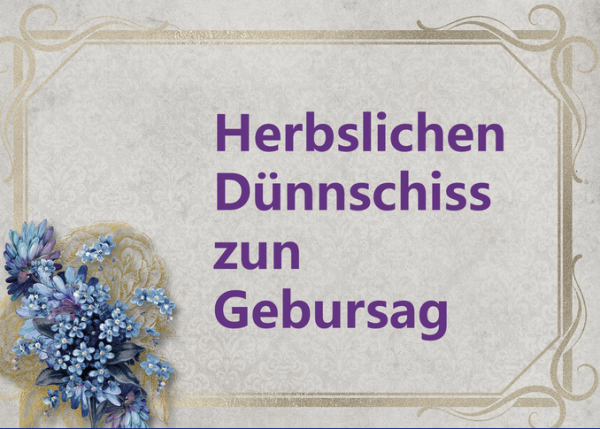 Grußkarte "Geburtstag - Herbstlichen Dünnschiss"  gefalzt auf DIN A6 quer Format: 296 x 105