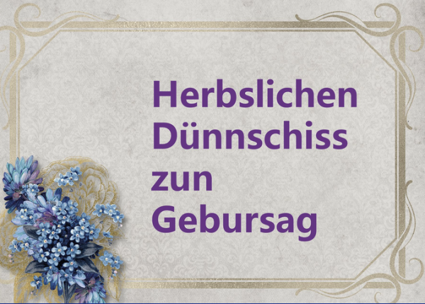 Grußkarte "Geburtstag - Herbstlichen Dünnschiss"  gefalzt auf DIN A6 quer Format: 296 x 105