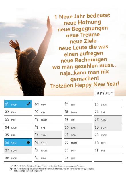 NEU! Wandkalender 2024  - Nachdenkliche Sprüche mit Bilder DIN A4