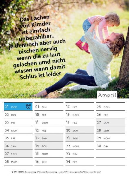 NEU! Wandkalender 2024  - Nachdenkliche Sprüche mit Bilder DIN A4