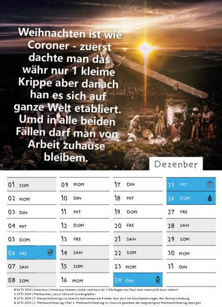 NEU! Wandkalender 2024  - Nachdenkliche Sprüche mit Bilder DIN A4